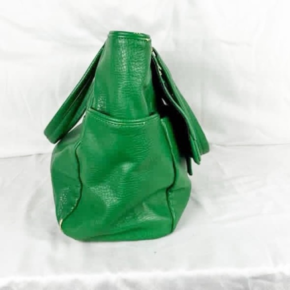 💚Olivia+Joy Emerald Green Vegan Leather Large Structured Work Tote💚 - Picture 3 of 16